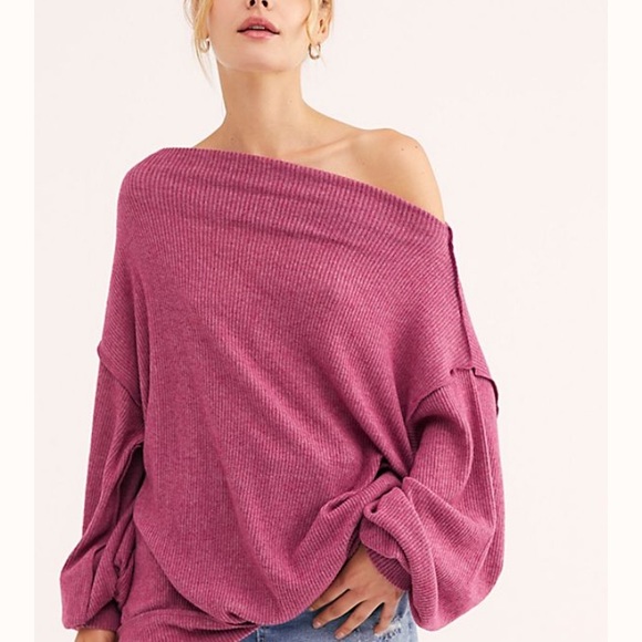 Free People Sweaters - Free People Pink Off The Shoulder Sweater XS